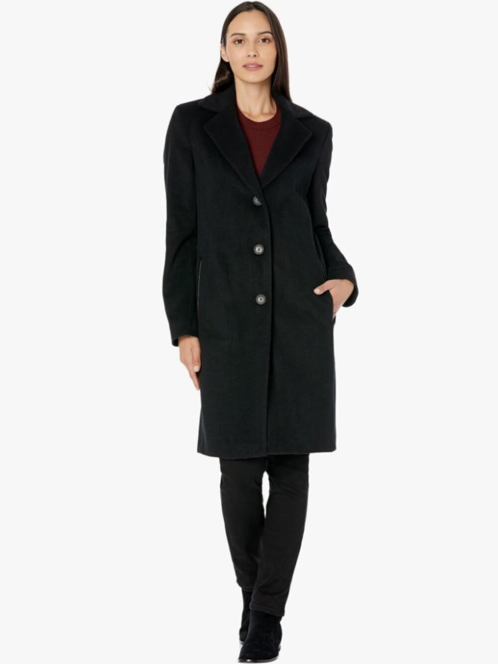 DKNY Walker Wool Long Coat